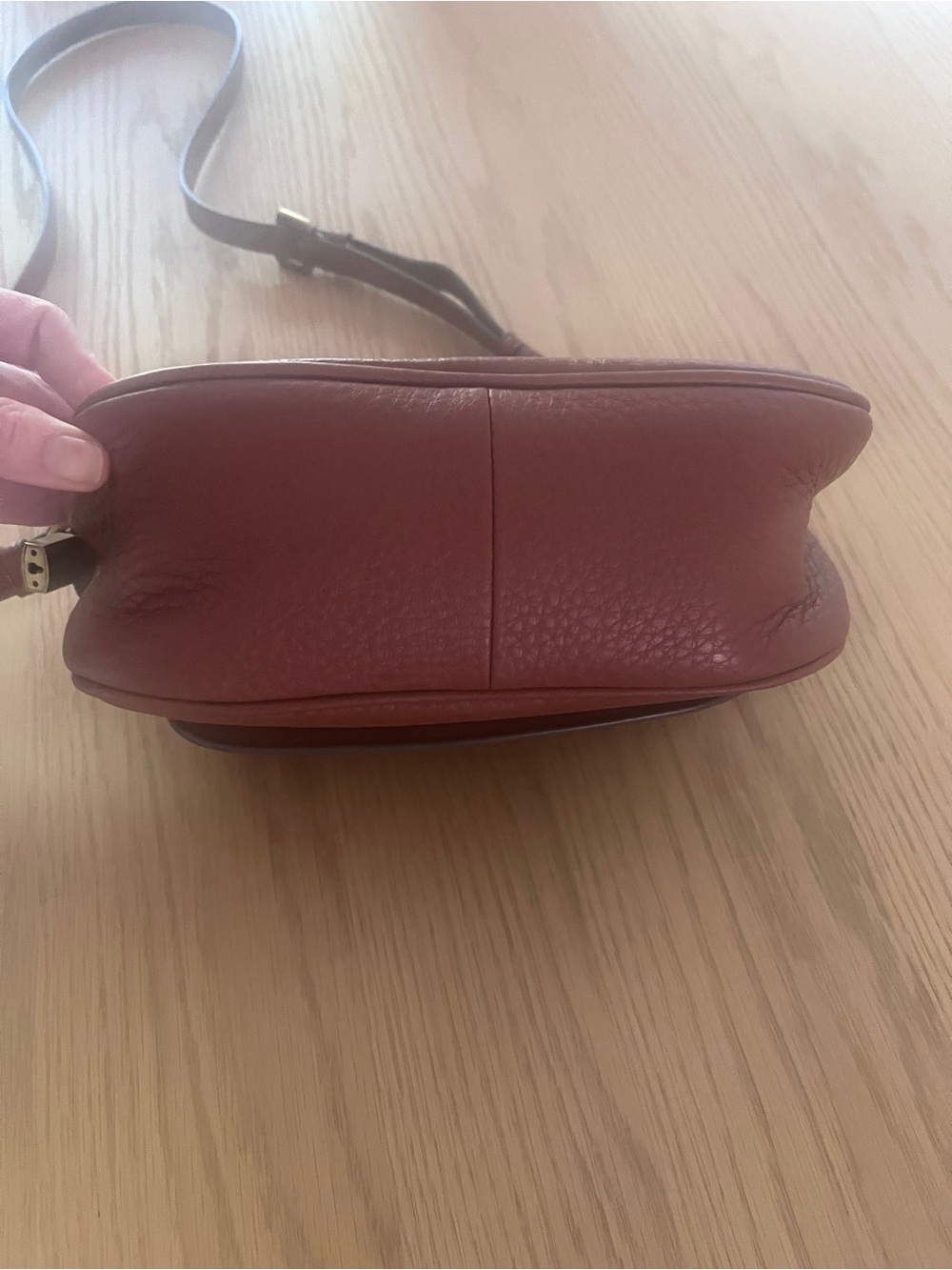J. Crew Signet Flap Crossbody Bag in Pebbled Italian Leather Roasted Chestnut - Picture 5 of 5